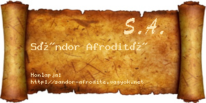 Sándor Afrodité névjegykártya