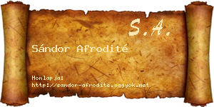 Sándor Afrodité névjegykártya